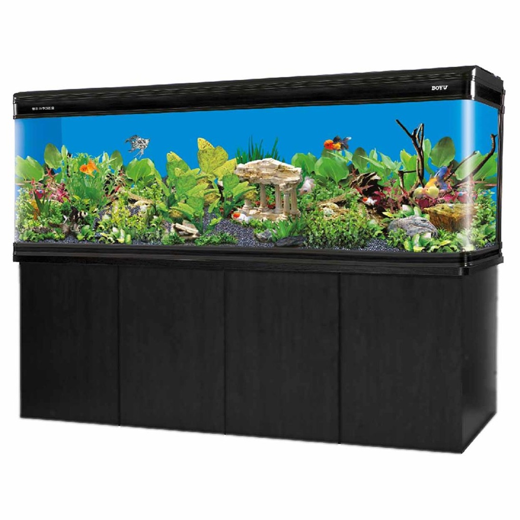 Acuario con Esquinas Curvas, LZ-1500 Negro, 500 L