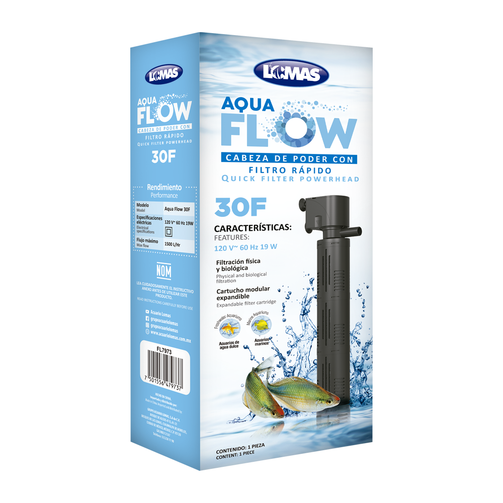 Cabeza Poder con Filtro Rapido Aquaflow 30 1500 Litros/hora