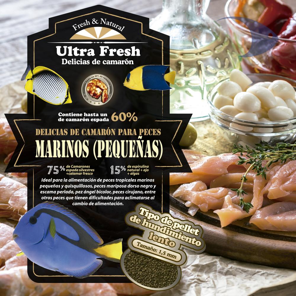 Alimento Delicias de Camarón Peces Marinos Chicos 130 g